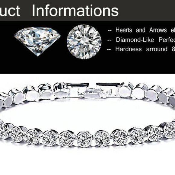 Timeless 15 Ct Brilliant Cut AAA CZ 18K Tennis Bracelet - Picture 1 of 2